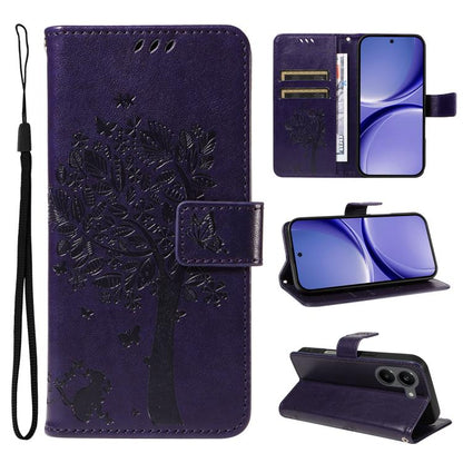 Tree & Cat Embossed Pattern Flip Leather Phone Case, For Redmi Turbo 5 Max 5G, For Redmi Turbo 5 5G / Poco X8 Pro 5G, For Redmi K90 Pro Max/Poco F8 Ultra, For Redmi K90 / Poco F8 Pro, For Redmi 15C 5G / 4G EU 173mm                                      ...