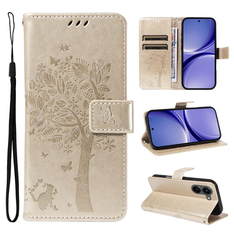 Tree & Cat Embossed Pattern Flip Leather Phone Case, For Redmi Turbo 5 Max 5G, For Redmi Turbo 5 5G / Poco X8 Pro 5G, For Redmi K90 Pro Max/Poco F8 Ultra, For Redmi K90 / Poco F8 Pro, For Redmi 15C 5G / 4G EU 173mm                                      ...