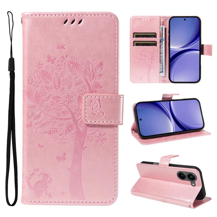 Tree & Cat Embossed Pattern Flip Leather Phone Case, For Redmi Turbo 5 Max 5G, For Redmi Turbo 5 5G / Poco X8 Pro 5G, For Redmi K90 Pro Max/Poco F8 Ultra, For Redmi K90 / Poco F8 Pro, For Redmi 15C 5G / 4G EU 173mm                                      ...