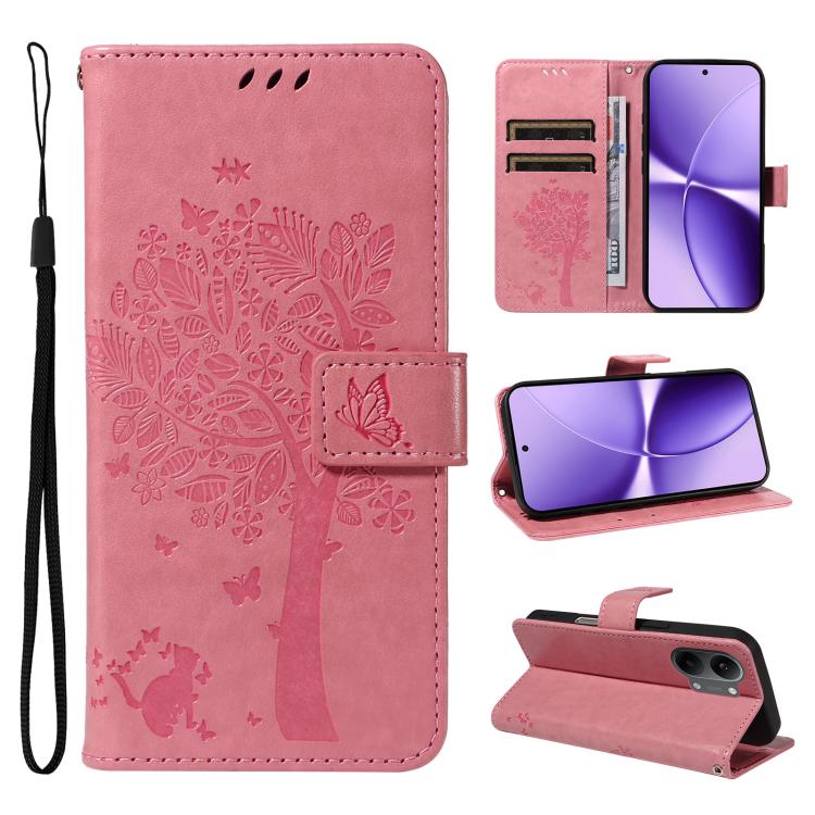 Tree & Cat Embossed Pattern Flip Leather Phone Case, For Redmi Turbo 5 Max 5G, For Redmi Turbo 5 5G / Poco X8 Pro 5G, For Redmi K90 Pro Max/Poco F8 Ultra, For Redmi K90 / Poco F8 Pro, For Redmi 15C 5G / 4G EU 173mm                                      ...