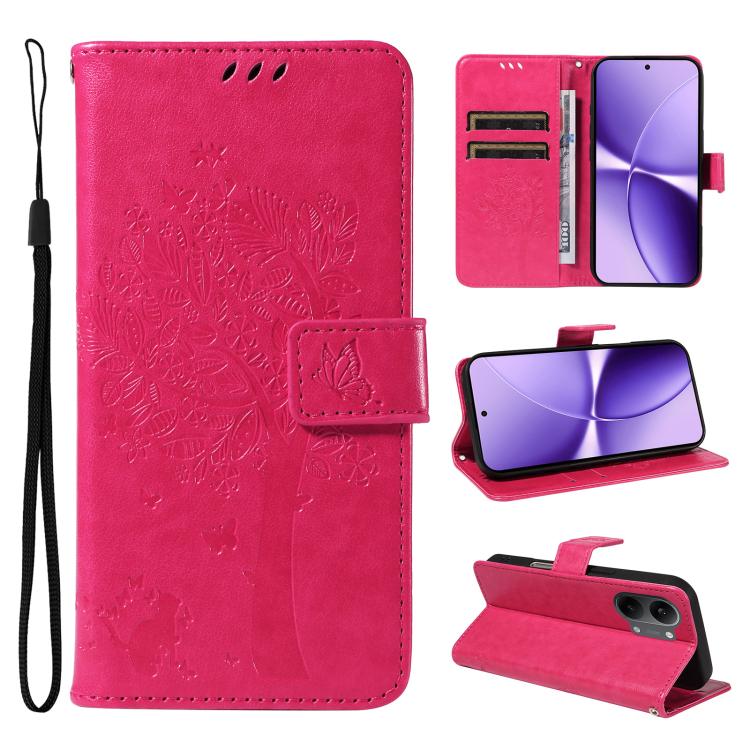 Tree & Cat Embossed Pattern Flip Leather Phone Case, For Redmi Turbo 5 Max 5G, For Redmi Turbo 5 5G / Poco X8 Pro 5G, For Redmi K90 Pro Max/Poco F8 Ultra, For Redmi K90 / Poco F8 Pro, For Redmi 15C 5G / 4G EU 173mm                                      ...