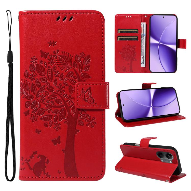 Tree & Cat Embossed Pattern Flip Leather Phone Case, For Redmi Turbo 5 Max 5G, For Redmi Turbo 5 5G / Poco X8 Pro 5G, For Redmi K90 Pro Max/Poco F8 Ultra, For Redmi K90 / Poco F8 Pro, For Redmi 15C 5G / 4G EU 173mm                                      ...