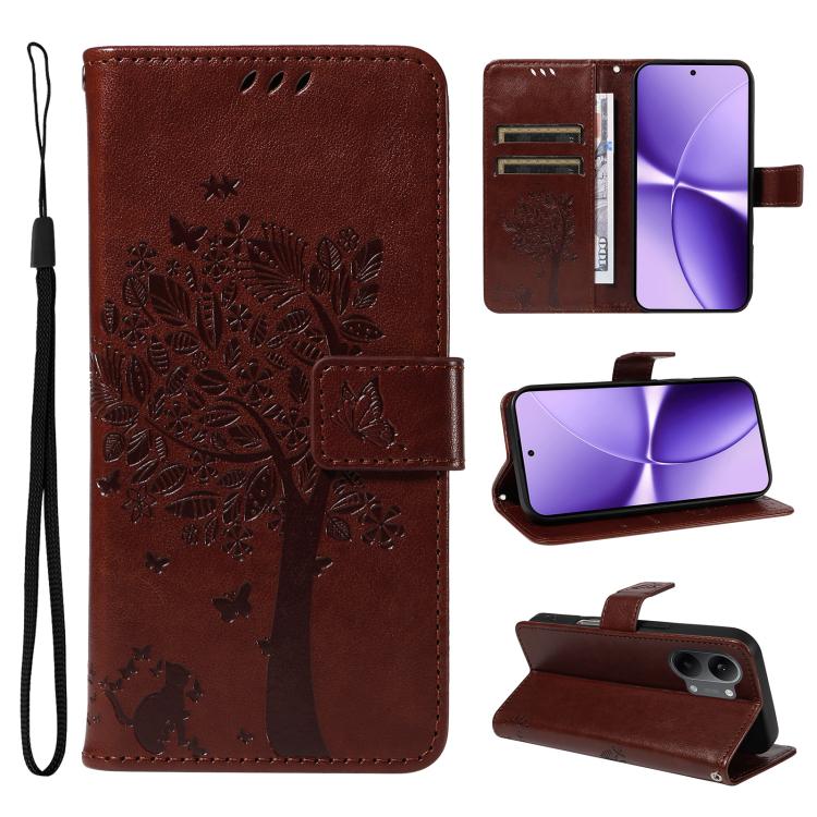Tree & Cat Embossed Pattern Flip Leather Phone Case, For Redmi Turbo 5 Max 5G, For Redmi Turbo 5 5G / Poco X8 Pro 5G, For Redmi K90 Pro Max/Poco F8 Ultra, For Redmi K90 / Poco F8 Pro, For Redmi 15C 5G / 4G EU 173mm                                      ...