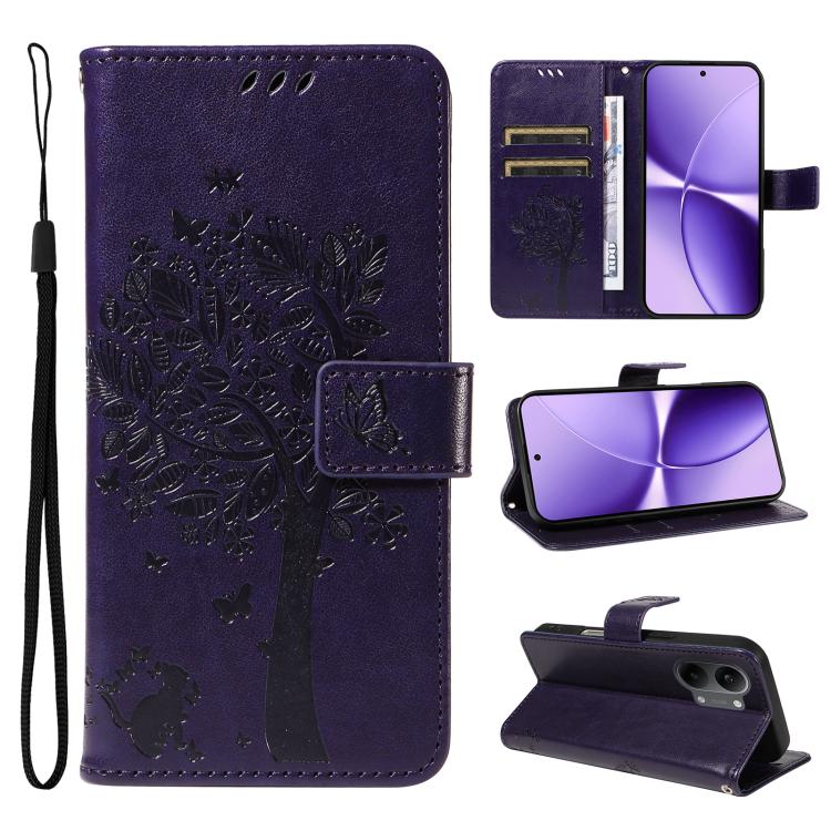 Tree & Cat Embossed Pattern Flip Leather Phone Case, For Redmi Turbo 5 Max 5G, For Redmi Turbo 5 5G / Poco X8 Pro 5G, For Redmi K90 Pro Max/Poco F8 Ultra, For Redmi K90 / Poco F8 Pro, For Redmi 15C 5G / 4G EU 173mm                                      ...