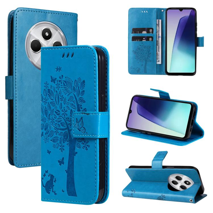 Tree & Cat Embossed Pattern Flip Leather Phone Case, For Redmi 17C/14C 4G/A4 5G/Poco C75 5G, For Redmi Turbo 5 Max 5G, For Redmi Turbo 5 5G / Poco X8 Pro 5G, For Redmi K90 Pro Max/Poco F8 Ultra, For Redmi K90 / Poco F8 Pro, For Redmi 15C 5G / 4G EU 173...