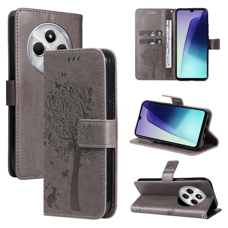 Tree & Cat Embossed Pattern Flip Leather Phone Case, For Redmi 17C/14C 4G/A4 5G/Poco C75 5G, For Redmi Turbo 5 Max 5G, For Redmi Turbo 5 5G / Poco X8 Pro 5G, For Redmi K90 Pro Max/Poco F8 Ultra, For Redmi K90 / Poco F8 Pro, For Redmi 15C 5G / 4G EU 173...