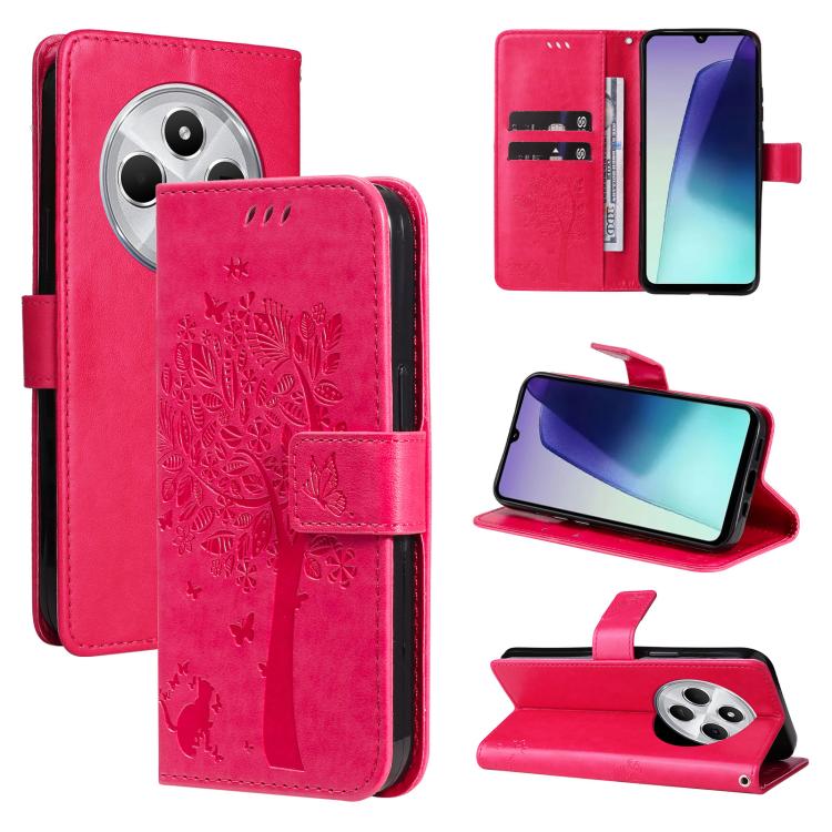Tree & Cat Embossed Pattern Flip Leather Phone Case, For Redmi 17C/14C 4G/A4 5G/Poco C75 5G, For Redmi Turbo 5 Max 5G, For Redmi Turbo 5 5G / Poco X8 Pro 5G, For Redmi K90 Pro Max/Poco F8 Ultra, For Redmi K90 / Poco F8 Pro, For Redmi 15C 5G / 4G EU 173...