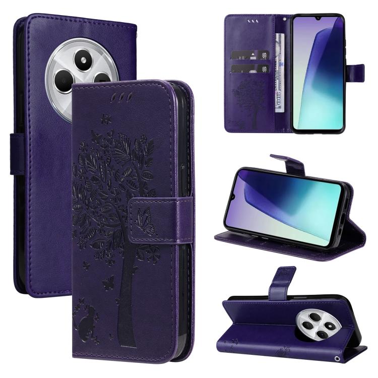 Tree & Cat Embossed Pattern Flip Leather Phone Case, For Redmi 17C/14C 4G/A4 5G/Poco C75 5G, For Redmi Turbo 5 Max 5G, For Redmi Turbo 5 5G / Poco X8 Pro 5G, For Redmi K90 Pro Max/Poco F8 Ultra, For Redmi K90 / Poco F8 Pro, For Redmi 15C 5G / 4G EU 173...