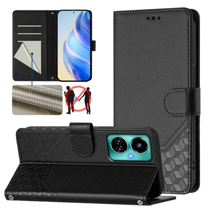 Honeycomb Embossing RFID Leather Phone Case, For Tecno Spark 10 Pro 4G, For Tecno Camon 19 / Camon 19 Pro 5G, For Tecno Pova 4 Pro 4G, For Tecno Pova 4, For Tecno Pova Neo 2, For Tecno Spark 9, For Tecno Spark Go 2022 / Spark 8C                        ...