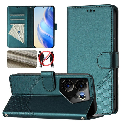 Honeycomb Embossing RFID Leather Phone Case, For Tecno Pova 6 4G, For Tecno Pova 6 5G / 6 Pro 5G, For Tecno Camon 30 Pro 5G, For Tecno Camon 30 5G / 4G, For Tecno Spark 20 Pro+ 4G, For Tecno Spark Go 2024 4G, For Tecno Pova 5 Pro 5G, For Tecno Pova Neo...