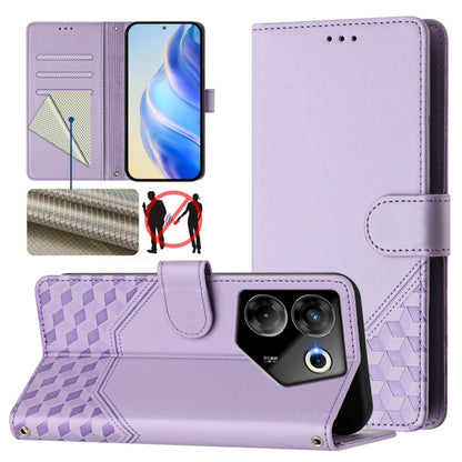 Honeycomb Embossing RFID Leather Phone Case, For Tecno Pova 6 4G, For Tecno Pova 6 5G / 6 Pro 5G, For Tecno Camon 30 Pro 5G, For Tecno Camon 30 5G / 4G, For Tecno Spark 20 Pro+ 4G, For Tecno Spark Go 2024 4G, For Tecno Pova 5 Pro 5G, For Tecno Pova Neo...
