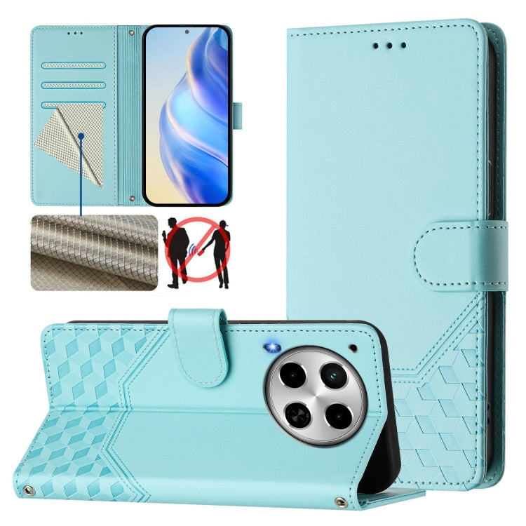 Honeycomb Embossing RFID Leather Phone Case, For Tecno Pova 6 4G, For Tecno Pova 6 5G / 6 Pro 5G, For Tecno Camon 30 Pro 5G, For Tecno Camon 30 5G / 4G, For Tecno Spark 20 Pro+ 4G, For Tecno Spark Go 2024 4G, For Tecno Pova 5 Pro 5G, For Tecno Pova Neo...