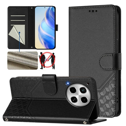 Honeycomb Embossing RFID Leather Phone Case, For Tecno Pova 6 4G, For Tecno Pova 6 5G / 6 Pro 5G, For Tecno Camon 30 Pro 5G, For Tecno Camon 30 5G / 4G, For Tecno Spark 20 Pro+ 4G, For Tecno Spark Go 2024 4G, For Tecno Pova 5 Pro 5G, For Tecno Pova Neo...