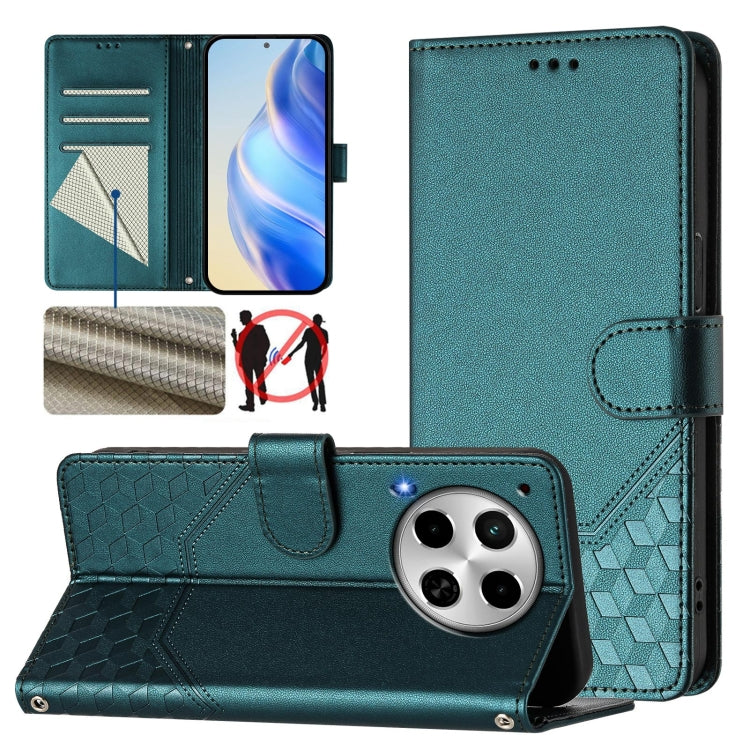 Honeycomb Embossing RFID Leather Phone Case, For Tecno Pova 6 4G, For Tecno Pova 6 5G / 6 Pro 5G, For Tecno Camon 30 Pro 5G, For Tecno Camon 30 5G / 4G, For Tecno Spark 20 Pro+ 4G, For Tecno Spark Go 2024 4G, For Tecno Pova 5 Pro 5G, For Tecno Pova Neo...