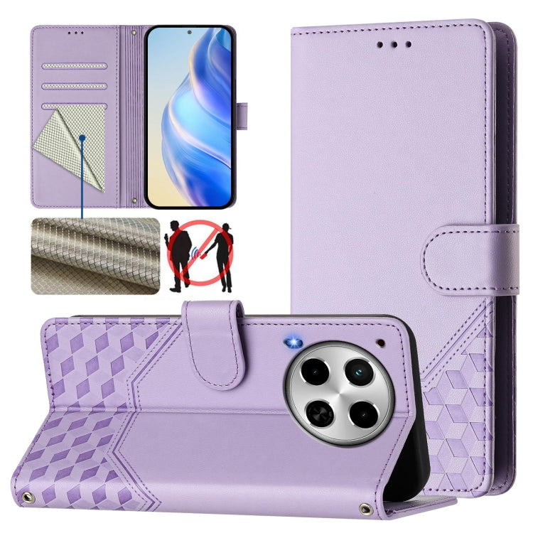 Honeycomb Embossing RFID Leather Phone Case, For Tecno Pova 6 4G, For Tecno Pova 6 5G / 6 Pro 5G, For Tecno Camon 30 Pro 5G, For Tecno Camon 30 5G / 4G, For Tecno Spark 20 Pro+ 4G, For Tecno Spark Go 2024 4G, For Tecno Pova 5 Pro 5G, For Tecno Pova Neo...