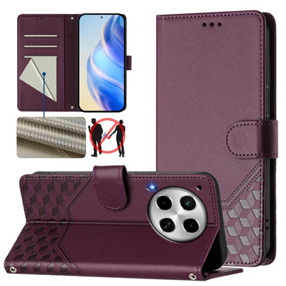 Honeycomb Embossing RFID Leather Phone Case, For Tecno Pova 6 4G, For Tecno Pova 6 5G / 6 Pro 5G, For Tecno Camon 30 Pro 5G, For Tecno Camon 30 5G / 4G, For Tecno Spark 20 Pro+ 4G, For Tecno Spark Go 2024 4G, For Tecno Pova 5 Pro 5G, For Tecno Pova Neo...
