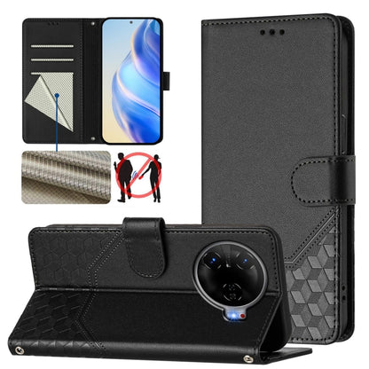 Honeycomb Embossing RFID Leather Phone Case, For Tecno Pova 6 4G, For Tecno Pova 6 5G / 6 Pro 5G, For Tecno Camon 30 Pro 5G, For Tecno Camon 30 5G / 4G, For Tecno Spark 20 Pro+ 4G, For Tecno Spark Go 2024 4G, For Tecno Pova 5 Pro 5G, For Tecno Pova Neo...