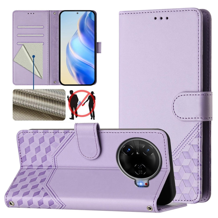 Honeycomb Embossing RFID Leather Phone Case, For Tecno Pova 6 4G, For Tecno Pova 6 5G / 6 Pro 5G, For Tecno Camon 30 Pro 5G, For Tecno Camon 30 5G / 4G, For Tecno Spark 20 Pro+ 4G, For Tecno Spark Go 2024 4G, For Tecno Pova 5 Pro 5G, For Tecno Pova Neo...