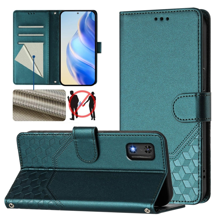 Honeycomb Embossing RFID Leather Phone Case, For Tecno Camon 50 Pro 4G, For Tecno Camon 50 4G, For Tecno Spark Slim 5G, For Tecno Pop 10 / Infinix Smart 10 4G, For Tecno Camon 40 Pro 4G, For Tecno Camon 40 Premier, For Tecno Camon 40 4G                ...