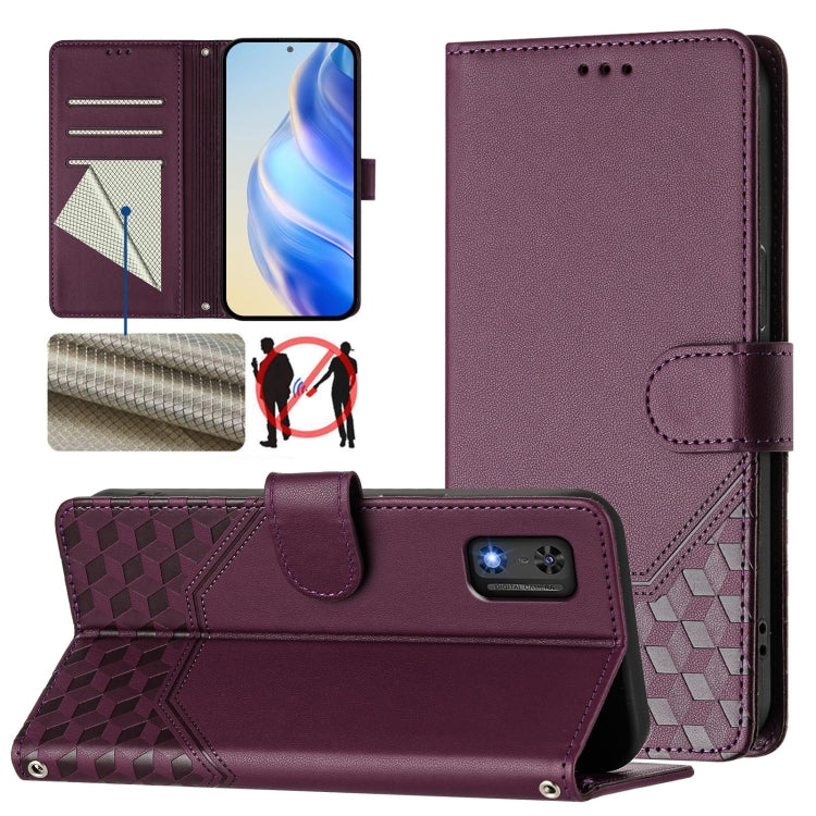 Honeycomb Embossing RFID Leather Phone Case, For Tecno Camon 50 Pro 4G, For Tecno Camon 50 4G, For Tecno Spark Slim 5G, For Tecno Pop 10 / Infinix Smart 10 4G, For Tecno Camon 40 Pro 4G, For Tecno Camon 40 Premier, For Tecno Camon 40 4G                ...