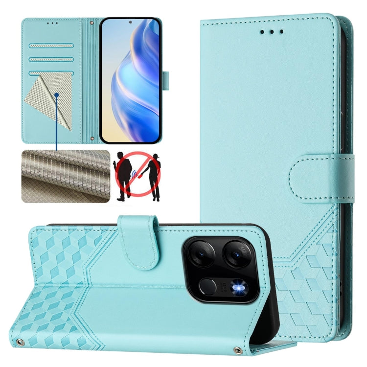 Honeycomb Embossing RFID Leather Phone Case, For Tecno Pova 6 4G, For Tecno Pova 6 5G / 6 Pro 5G, For Tecno Camon 30 Pro 5G, For Tecno Camon 30 5G / 4G, For Tecno Spark 20 Pro+ 4G, For Tecno Spark Go 2024 4G, For Tecno Pova 5 Pro 5G, For Tecno Pova Neo...