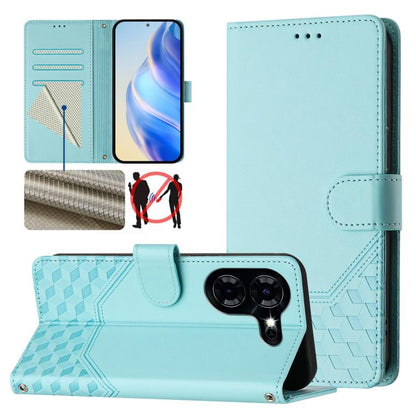 Honeycomb Embossing RFID Leather Phone Case, For Tecno Pova 6 4G, For Tecno Pova 6 5G / 6 Pro 5G, For Tecno Camon 30 Pro 5G, For Tecno Camon 30 5G / 4G, For Tecno Spark 20 Pro+ 4G, For Tecno Spark Go 2024 4G, For Tecno Pova 5 Pro 5G, For Tecno Pova Neo...