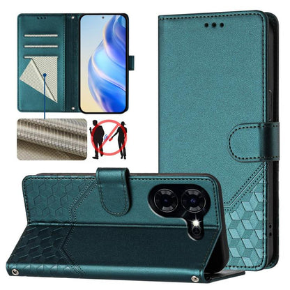 Honeycomb Embossing RFID Leather Phone Case, For Tecno Pova 6 4G, For Tecno Pova 6 5G / 6 Pro 5G, For Tecno Camon 30 Pro 5G, For Tecno Camon 30 5G / 4G, For Tecno Spark 20 Pro+ 4G, For Tecno Spark Go 2024 4G, For Tecno Pova 5 Pro 5G, For Tecno Pova Neo...