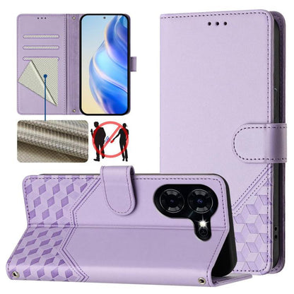 Honeycomb Embossing RFID Leather Phone Case, For Tecno Pova 6 4G, For Tecno Pova 6 5G / 6 Pro 5G, For Tecno Camon 30 Pro 5G, For Tecno Camon 30 5G / 4G, For Tecno Spark 20 Pro+ 4G, For Tecno Spark Go 2024 4G, For Tecno Pova 5 Pro 5G, For Tecno Pova Neo...