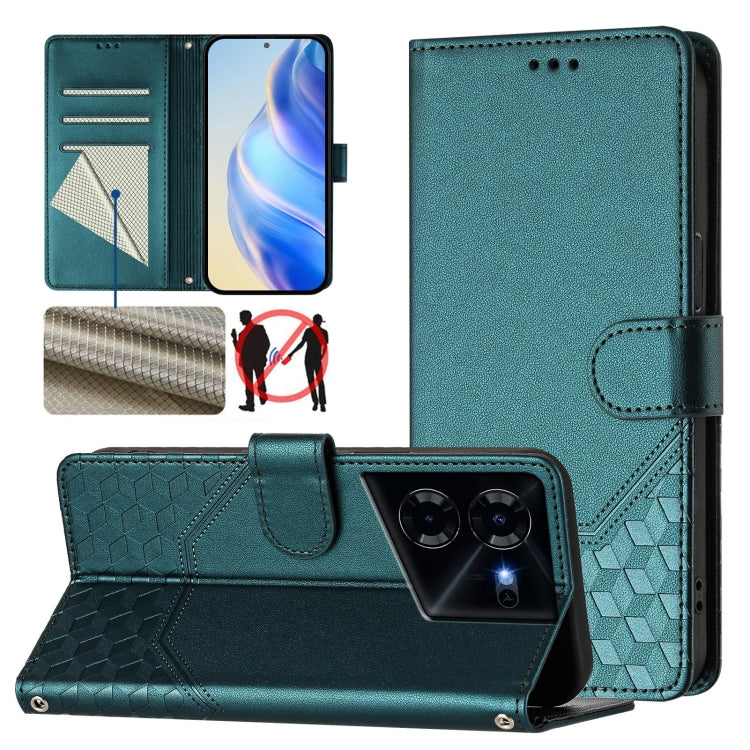 Honeycomb Embossing RFID Leather Phone Case, For Tecno Pova 6 4G, For Tecno Pova 6 5G / 6 Pro 5G, For Tecno Camon 30 Pro 5G, For Tecno Camon 30 5G / 4G, For Tecno Spark 20 Pro+ 4G, For Tecno Spark Go 2024 4G, For Tecno Pova 5 Pro 5G, For Tecno Pova Neo...