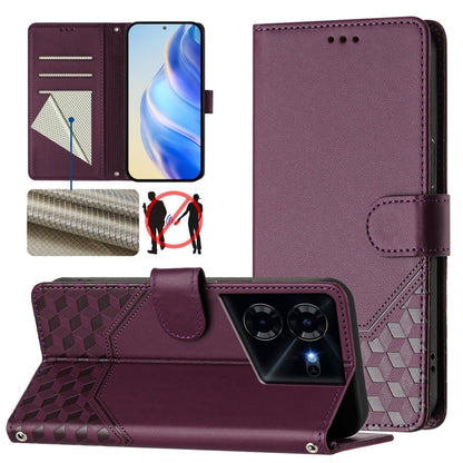 Honeycomb Embossing RFID Leather Phone Case, For Tecno Pova 6 4G, For Tecno Pova 6 5G / 6 Pro 5G, For Tecno Camon 30 Pro 5G, For Tecno Camon 30 5G / 4G, For Tecno Spark 20 Pro+ 4G, For Tecno Spark Go 2024 4G, For Tecno Pova 5 Pro 5G, For Tecno Pova Neo...