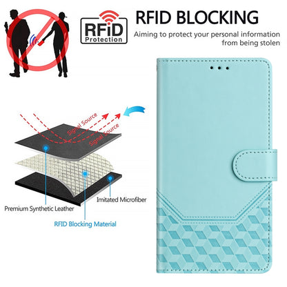 Honeycomb Embossing RFID Leather Phone Case, For Tecno Pova 6 4G, For Tecno Pova 6 5G / 6 Pro 5G, For Tecno Camon 30 Pro 5G, For Tecno Camon 30 5G / 4G, For Tecno Spark 20 Pro+ 4G, For Tecno Spark Go 2024 4G, For Tecno Pova 5 Pro 5G, For Tecno Pova Neo...