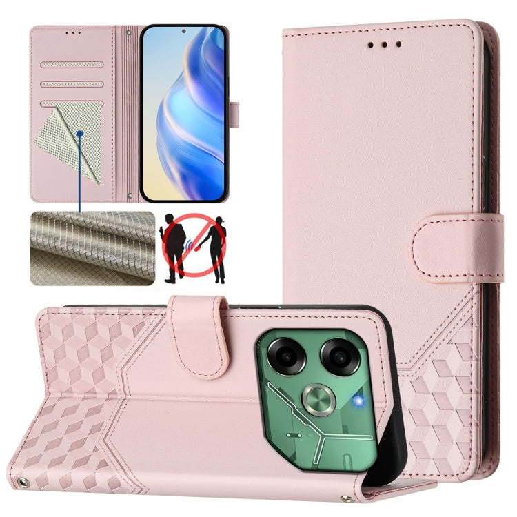 Honeycomb Embossing RFID Leather Phone Case, For Tecno Pova 6 4G, For Tecno Pova 6 5G / 6 Pro 5G, For Tecno Camon 30 Pro 5G, For Tecno Camon 30 5G / 4G, For Tecno Spark 20 Pro+ 4G, For Tecno Spark Go 2024 4G, For Tecno Pova 5 Pro 5G, For Tecno Pova Neo...