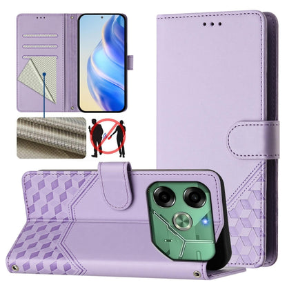 Honeycomb Embossing RFID Leather Phone Case, For Tecno Pova 6 4G, For Tecno Pova 6 5G / 6 Pro 5G, For Tecno Camon 30 Pro 5G, For Tecno Camon 30 5G / 4G, For Tecno Spark 20 Pro+ 4G, For Tecno Spark Go 2024 4G, For Tecno Pova 5 Pro 5G, For Tecno Pova Neo...