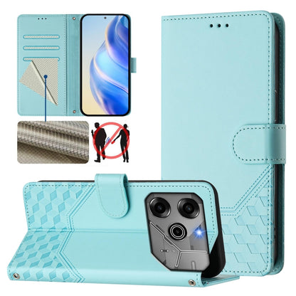 Honeycomb Embossing RFID Leather Phone Case, For Tecno Pova 6 4G, For Tecno Pova 6 5G / 6 Pro 5G, For Tecno Camon 30 Pro 5G, For Tecno Camon 30 5G / 4G, For Tecno Spark 20 Pro+ 4G, For Tecno Spark Go 2024 4G, For Tecno Pova 5 Pro 5G, For Tecno Pova Neo...