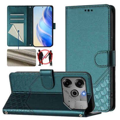 Honeycomb Embossing RFID Leather Phone Case, For Tecno Pova 6 4G, For Tecno Pova 6 5G / 6 Pro 5G, For Tecno Camon 30 Pro 5G, For Tecno Camon 30 5G / 4G, For Tecno Spark 20 Pro+ 4G, For Tecno Spark Go 2024 4G, For Tecno Pova 5 Pro 5G, For Tecno Pova Neo...