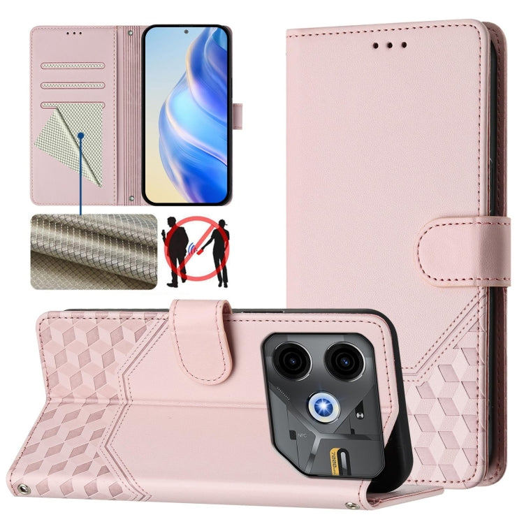 Honeycomb Embossing RFID Leather Phone Case, For Tecno Camon 50 Pro 4G, For Tecno Camon 50 4G, For Tecno Spark Slim 5G, For Tecno Pop 10 / Infinix Smart 10 4G, For Tecno Camon 40 Pro 4G, For Tecno Camon 40 Premier, For Tecno Camon 40 4G                ...
