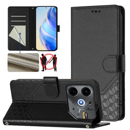 Honeycomb Embossing RFID Leather Phone Case, For Tecno Camon 50 Pro 4G, For Tecno Camon 50 4G, For Tecno Spark Slim 5G, For Tecno Pop 10 / Infinix Smart 10 4G, For Tecno Camon 40 Pro 4G, For Tecno Camon 40 Premier, For Tecno Camon 40 4G                ...