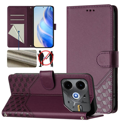 Honeycomb Embossing RFID Leather Phone Case, For Tecno Camon 50 Pro 4G, For Tecno Camon 50 4G, For Tecno Spark Slim 5G, For Tecno Pop 10 / Infinix Smart 10 4G, For Tecno Camon 40 Pro 4G, For Tecno Camon 40 Premier, For Tecno Camon 40 4G                ...