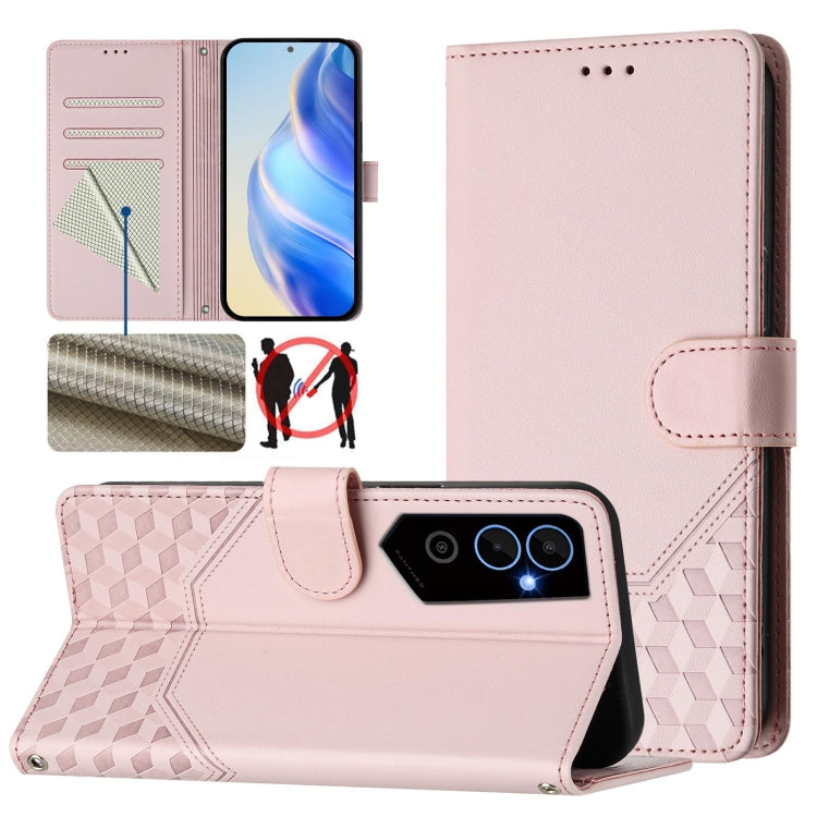 Honeycomb Embossing RFID Leather Phone Case, For Tecno Spark 10 Pro 4G, For Tecno Camon 19 / Camon 19 Pro 5G, For Tecno Pova 4 Pro 4G, For Tecno Pova 4, For Tecno Pova Neo 2, For Tecno Spark 9, For Tecno Spark Go 2022 / Spark 8C                        ...