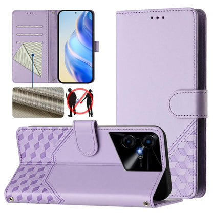 Honeycomb Embossing RFID Leather Phone Case, For Tecno Pova 6 4G, For Tecno Pova 6 5G / 6 Pro 5G, For Tecno Camon 30 Pro 5G, For Tecno Camon 30 5G / 4G, For Tecno Spark 20 Pro+ 4G, For Tecno Spark Go 2024 4G, For Tecno Pova 5 Pro 5G, For Tecno Pova Neo...