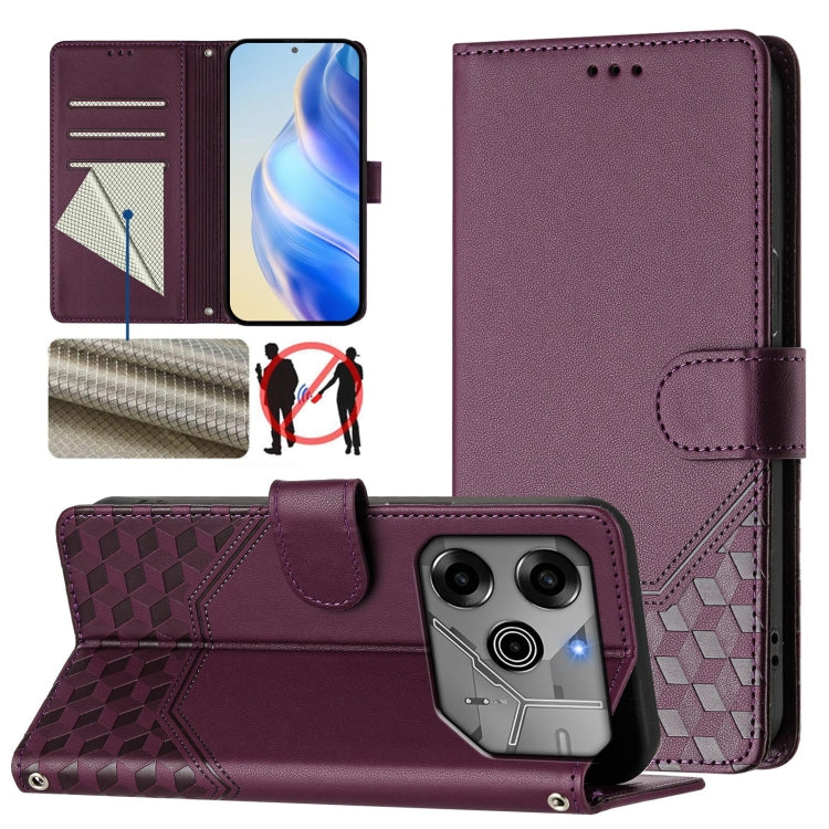 Honeycomb Embossing RFID Leather Phone Case, For Tecno Spark 10 Pro 4G, For Tecno Camon 19 / Camon 19 Pro 5G, For Tecno Pova 4 Pro 4G, For Tecno Pova 4, For Tecno Pova Neo 2, For Tecno Spark 9, For Tecno Spark Go 2022 / Spark 8C                        ...