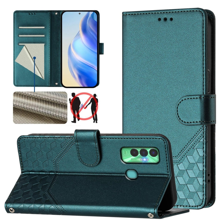 Honeycomb Embossing RFID Leather Phone Case, For Tecno Spark 10 Pro 4G, For Tecno Camon 19 / Camon 19 Pro 5G, For Tecno Pova 4 Pro 4G, For Tecno Pova 4, For Tecno Pova Neo 2, For Tecno Spark 9, For Tecno Spark Go 2022 / Spark 8C                        ...