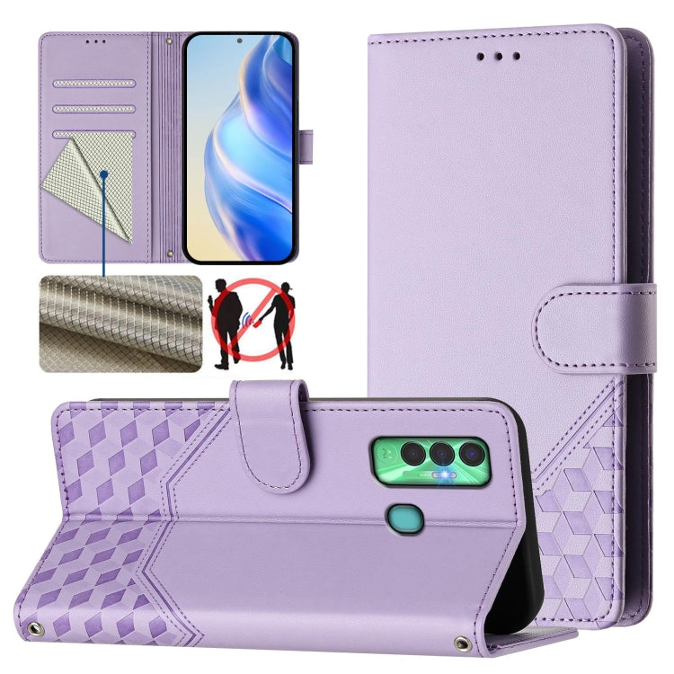 Honeycomb Embossing RFID Leather Phone Case, For Tecno Spark 10 Pro 4G, For Tecno Camon 19 / Camon 19 Pro 5G, For Tecno Pova 4 Pro 4G, For Tecno Pova 4, For Tecno Pova Neo 2, For Tecno Spark 9, For Tecno Spark Go 2022 / Spark 8C                        ...