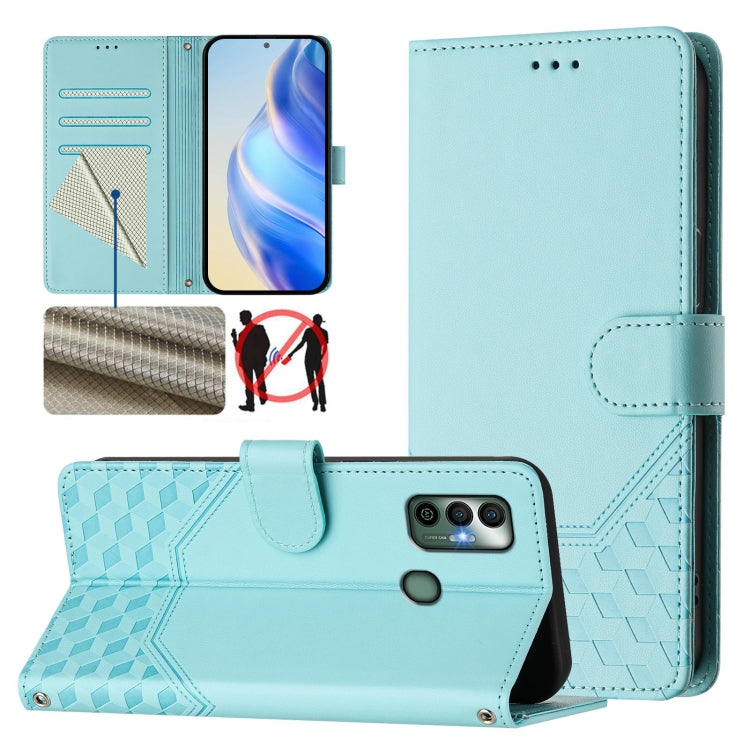 Honeycomb Embossing RFID Leather Phone Case, For Tecno Spark 10 Pro 4G, For Tecno Camon 19 / Camon 19 Pro 5G, For Tecno Pova 4 Pro 4G, For Tecno Pova 4, For Tecno Pova Neo 2, For Tecno Spark 9, For Tecno Spark Go 2022 / Spark 8C                        ...