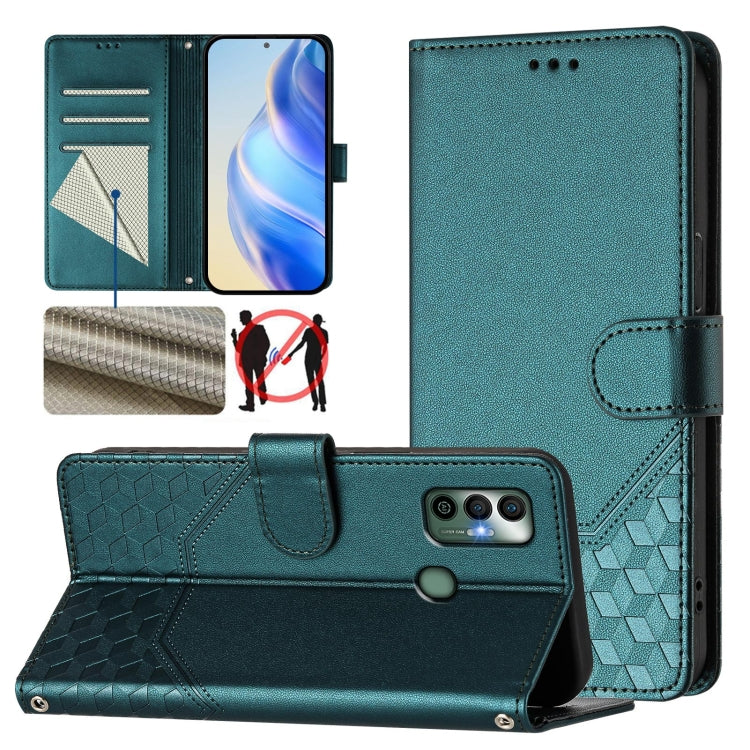 Honeycomb Embossing RFID Leather Phone Case, For Tecno Spark 10 Pro 4G, For Tecno Camon 19 / Camon 19 Pro 5G, For Tecno Pova 4 Pro 4G, For Tecno Pova 4, For Tecno Pova Neo 2, For Tecno Spark 9, For Tecno Spark Go 2022 / Spark 8C                        ...