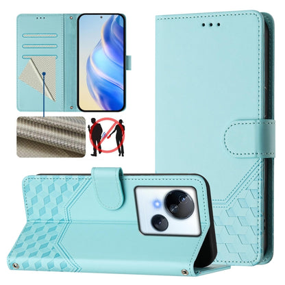 Honeycomb Embossing RFID Leather Phone Case, For Tecno Pova 6 4G, For Tecno Pova 6 5G / 6 Pro 5G, For Tecno Camon 30 Pro 5G, For Tecno Camon 30 5G / 4G, For Tecno Spark 20 Pro+ 4G, For Tecno Spark Go 2024 4G, For Tecno Pova 5 Pro 5G, For Tecno Pova Neo...