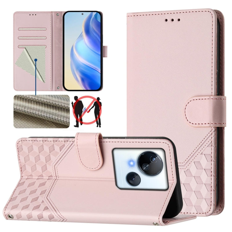 Honeycomb Embossing RFID Leather Phone Case, For Tecno Pova 6 4G, For Tecno Pova 6 5G / 6 Pro 5G, For Tecno Camon 30 Pro 5G, For Tecno Camon 30 5G / 4G, For Tecno Spark 20 Pro+ 4G, For Tecno Spark Go 2024 4G, For Tecno Pova 5 Pro 5G, For Tecno Pova Neo...