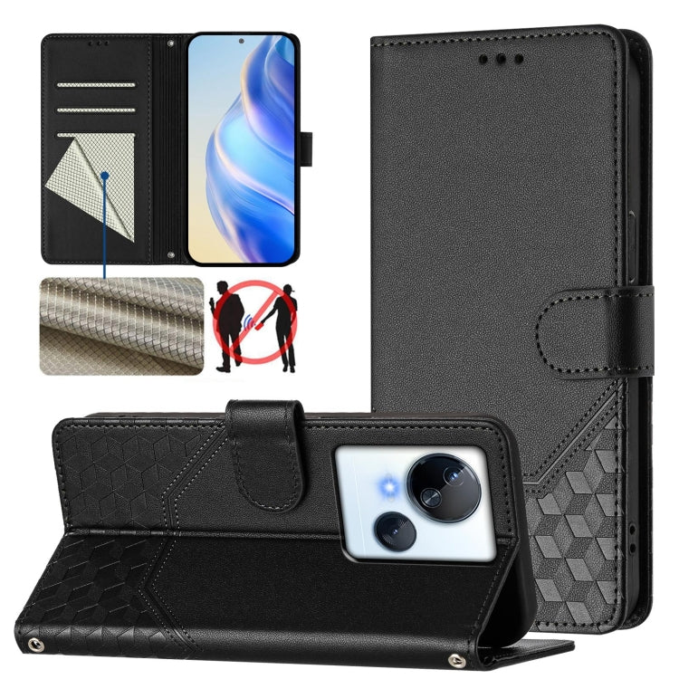 Honeycomb Embossing RFID Leather Phone Case, For Tecno Pova 6 4G, For Tecno Pova 6 5G / 6 Pro 5G, For Tecno Camon 30 Pro 5G, For Tecno Camon 30 5G / 4G, For Tecno Spark 20 Pro+ 4G, For Tecno Spark Go 2024 4G, For Tecno Pova 5 Pro 5G, For Tecno Pova Neo...