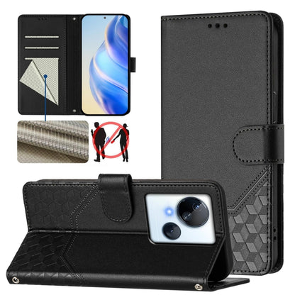 Honeycomb Embossing RFID Leather Phone Case, For Tecno Pova 6 4G, For Tecno Pova 6 5G / 6 Pro 5G, For Tecno Camon 30 Pro 5G, For Tecno Camon 30 5G / 4G, For Tecno Spark 20 Pro+ 4G, For Tecno Spark Go 2024 4G, For Tecno Pova 5 Pro 5G, For Tecno Pova Neo...