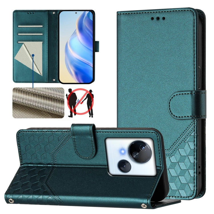 Honeycomb Embossing RFID Leather Phone Case, For Tecno Pova 6 4G, For Tecno Pova 6 5G / 6 Pro 5G, For Tecno Camon 30 Pro 5G, For Tecno Camon 30 5G / 4G, For Tecno Spark 20 Pro+ 4G, For Tecno Spark Go 2024 4G, For Tecno Pova 5 Pro 5G, For Tecno Pova Neo...